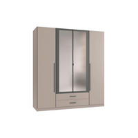 ORMAR S KLASIČNIM VRATIMA boje grafita, siva, sahara   - sahara/siva, Konvencionalno, staklo/drvni materijal (180/199/58cm) - Mömax