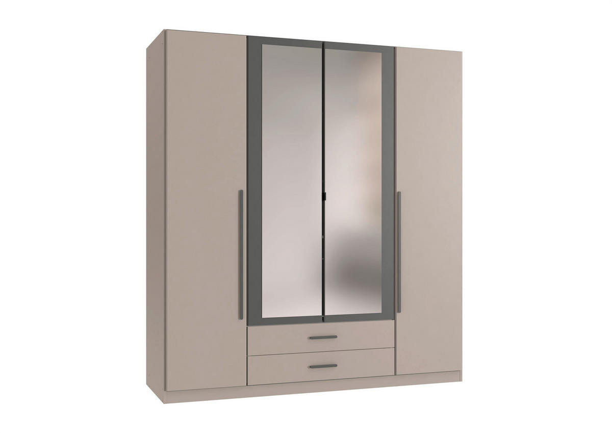 ORMAR S KLASIČNIM VRATIMA boje grafita, siva, sahara   - sahara/siva, Konvencionalno, staklo/drvni materijal (180/199/58cm) - Mömax