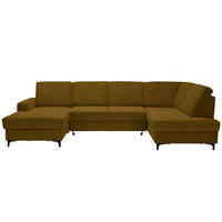 WOHNLANDSCHAFT Flachgewebe Messingfarben  - Messingfarben/Schwarz, Konventionell, Textil/Metall (167/317/185cm) - Stylife