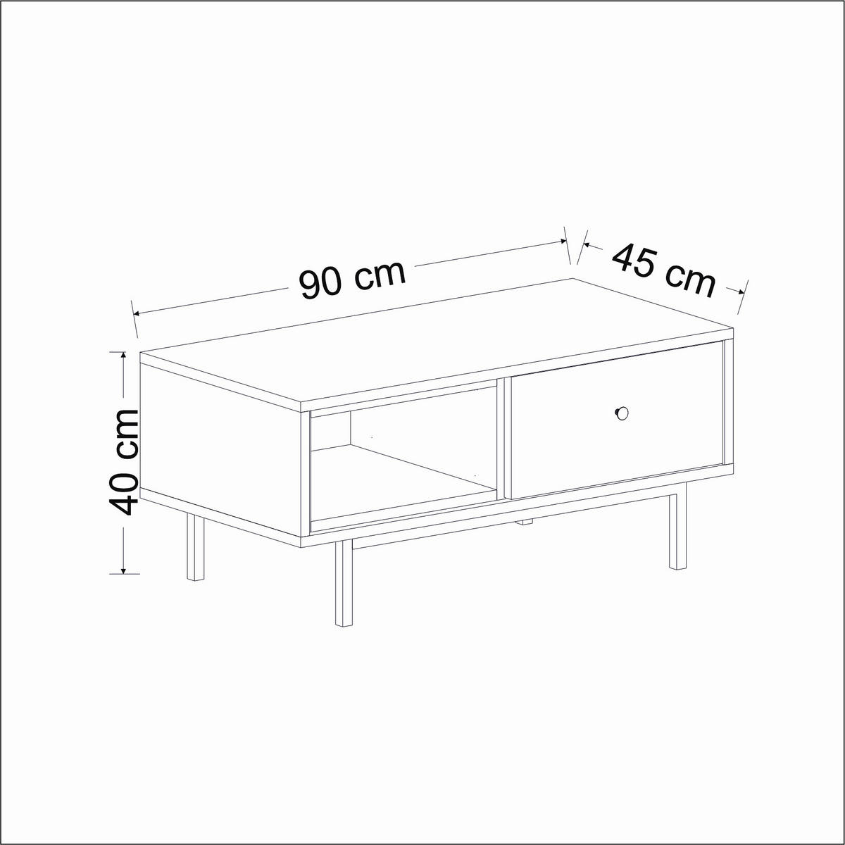 SOFFBORD - svart/antracit, Design, metall/trämaterial (90/45/40cm) - Livetastic