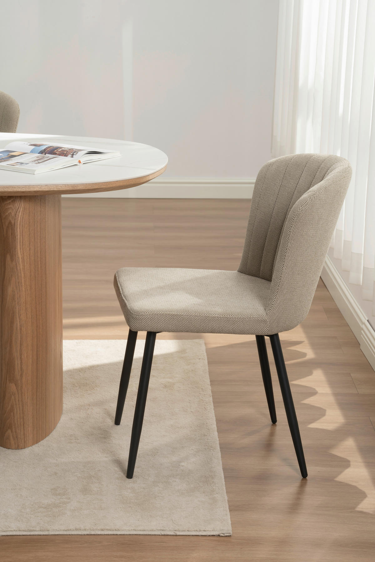 VIERFUßSTUHL - Taupe/Schwarz, KONVENTIONELL, Holz/Textil (52/82/60cm) - P & B