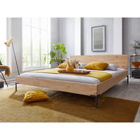 BETT 180/200 cm  in Fichtefarben  - Fichtefarben/Schwarz, MODERN, Holz/Metall (180/200cm) - Livetastic