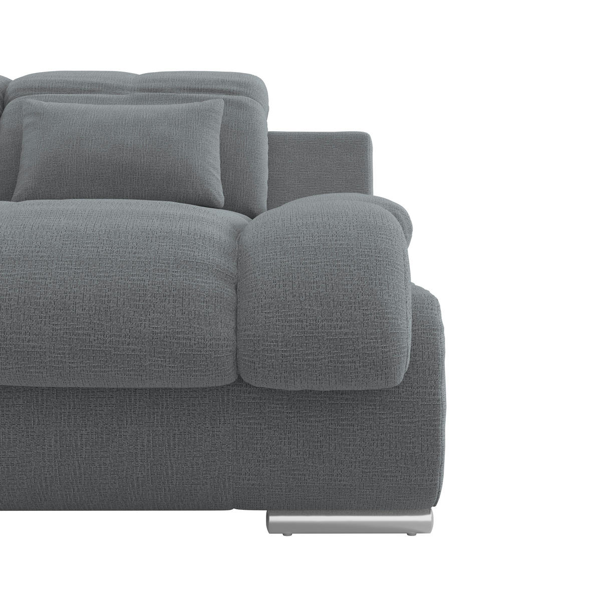 WOHNLANDSCHAFT MULTI Anthrazit Chenille  - Chromfarben/Anthrazit, MODERN, Textil/Metall (228/345/184cm) - Livetastic