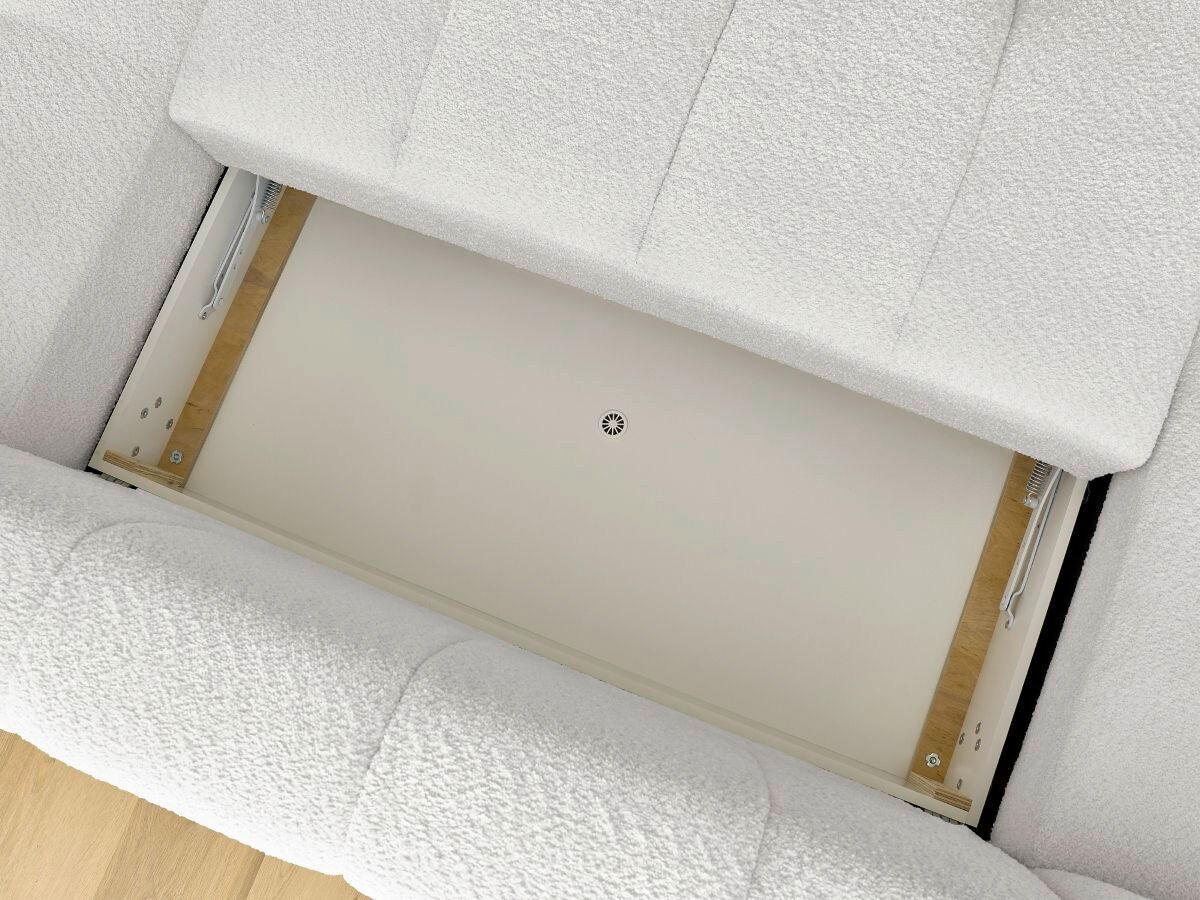 WOHNLANDSCHAFT  FUJI  Weiß Bouclé  - Schwarz/Weiß, MODERN, Kunststoff/Textil (160/377/204cm)