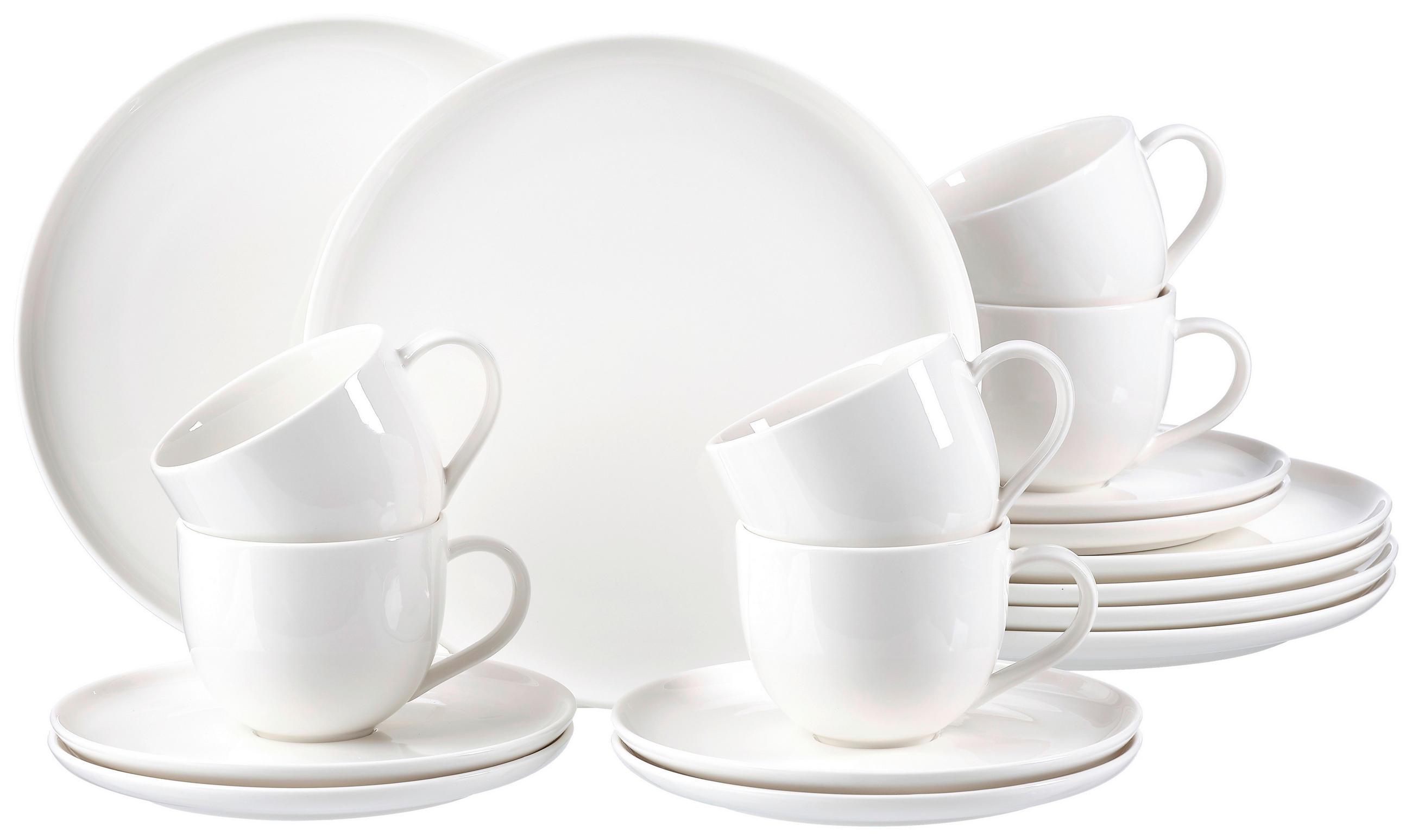 KÁVOVÝ SERVIS, 18-dielne, porcelán - biela, Design, keramika (27/19/32cm) - Ritzenhoff Breker