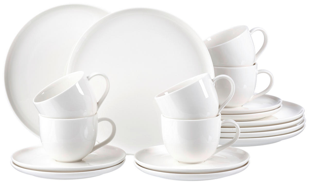 KAFFEESERVICE Weiß 18-teilig SKAGEN  - Weiß, Design, Keramik (27/19/32cm) - Ritzenhoff Breker