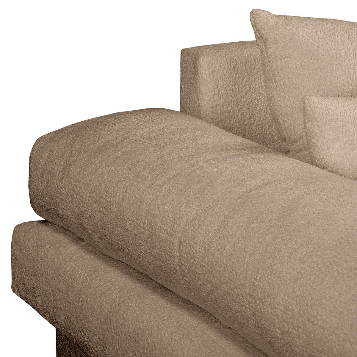 ECKSOFA Naomi in Chenille Hellbraun Rückenkissen  243/284 cm  - Hellbraun/Schwarz, Design, Kunststoff/Textil (243/284cm) - P & B