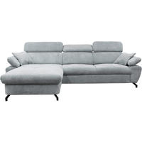 ECKSOFA OMEGA in Chenille Grau  186/280 cm  - Schwarz/Grau, Design, Textil/Metall (186/280cm) - MID.YOU