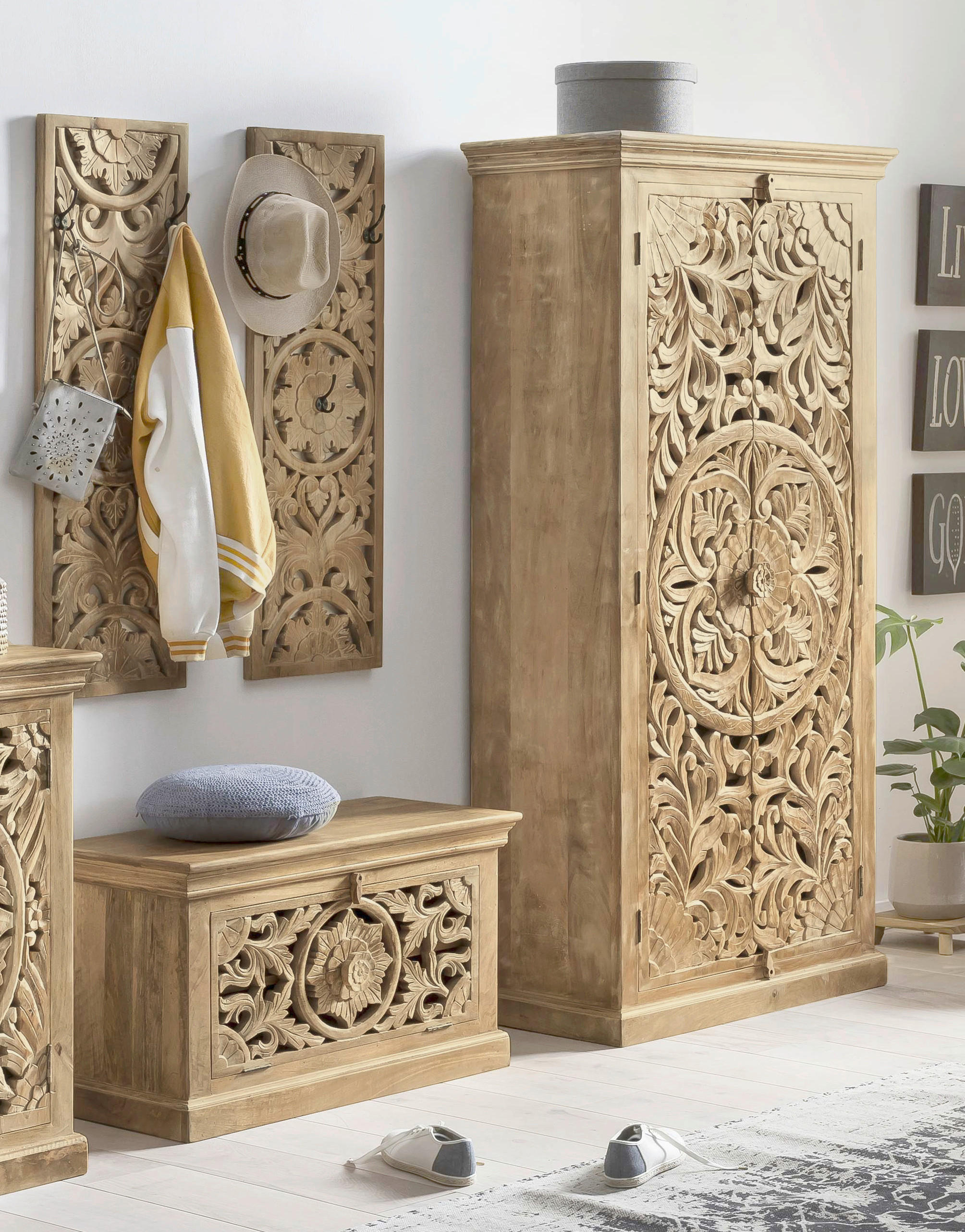 GARDEROBE 4-teilig  in 170/185/45 cm  - Naturfarben, Design, Holz (170/185/45cm) - MID.YOU