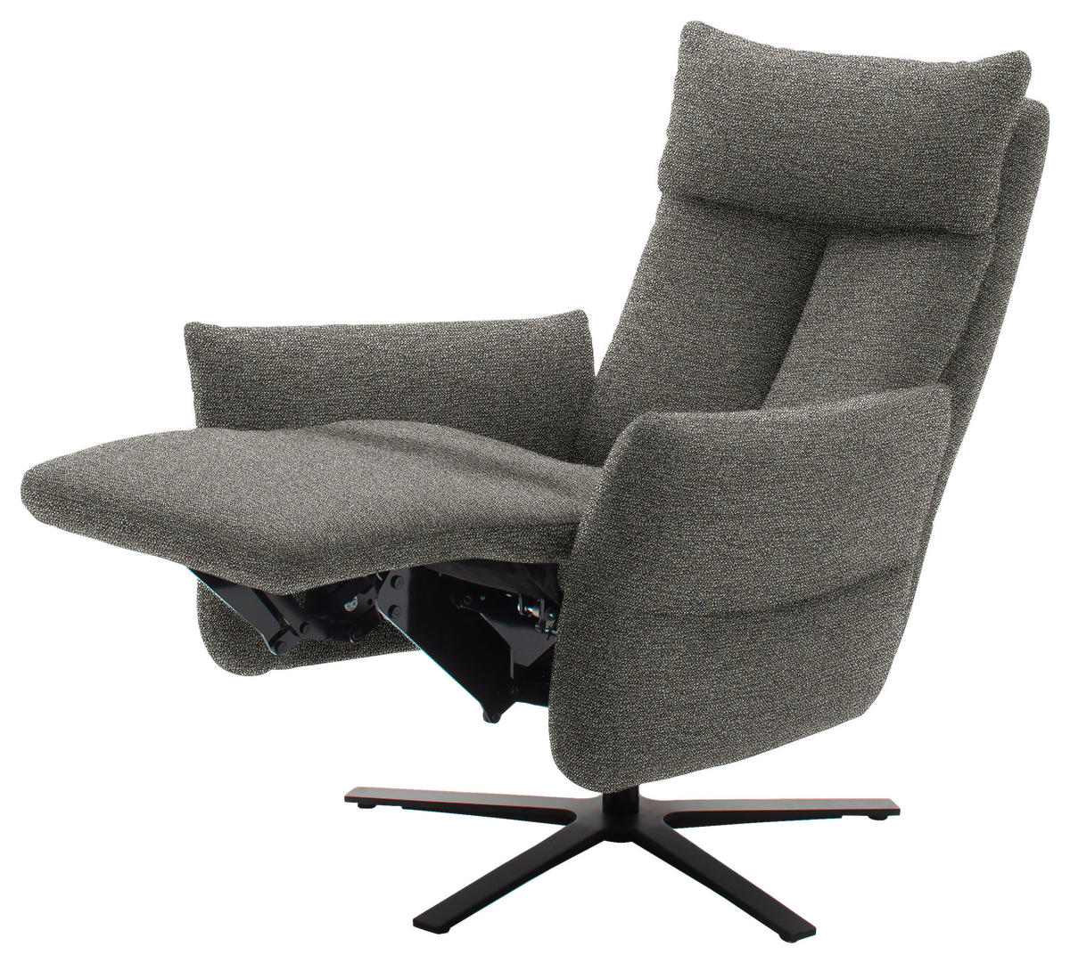 FERNSEHSESSEL in Chenille Greige  - Greige/Schwarz, Design, Textil/Metall (74/115/85cm) - Schöner Wohnen