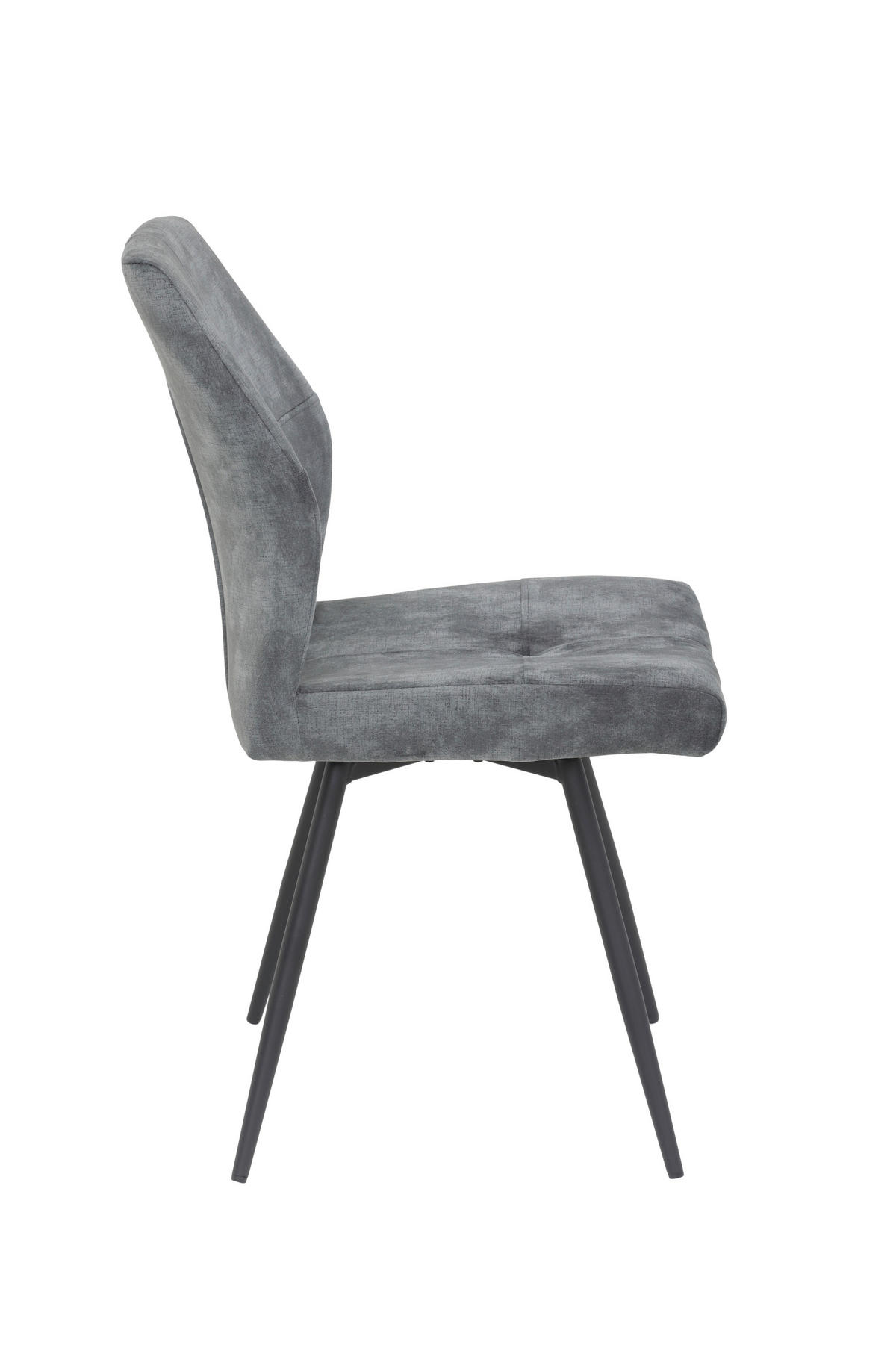 STUHL   Samt  - Anthrazit/Schwarz, MODERN, Textil/Metall (46/91/60cm) - MID.YOU