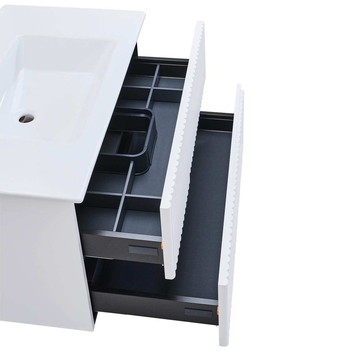 BADEZIMMER 3-teilig  in  - Weiß Hochglanz/Weiß, MODERN, Keramik/Holzwerkstoff (91/126/51cm) - MID.YOU