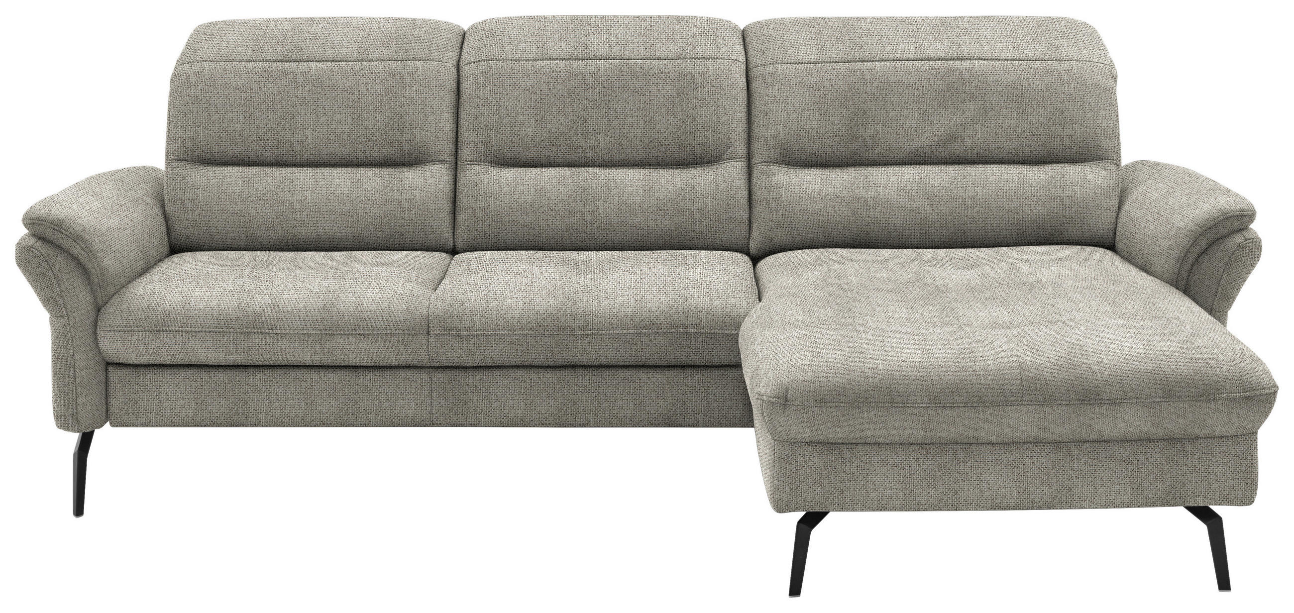 ECKSOFA in Flachgewebe Braun, Grün  - Schwarz/Braun, Konventionell, Textil/Metall (260/181cm) - Beldomo Speed