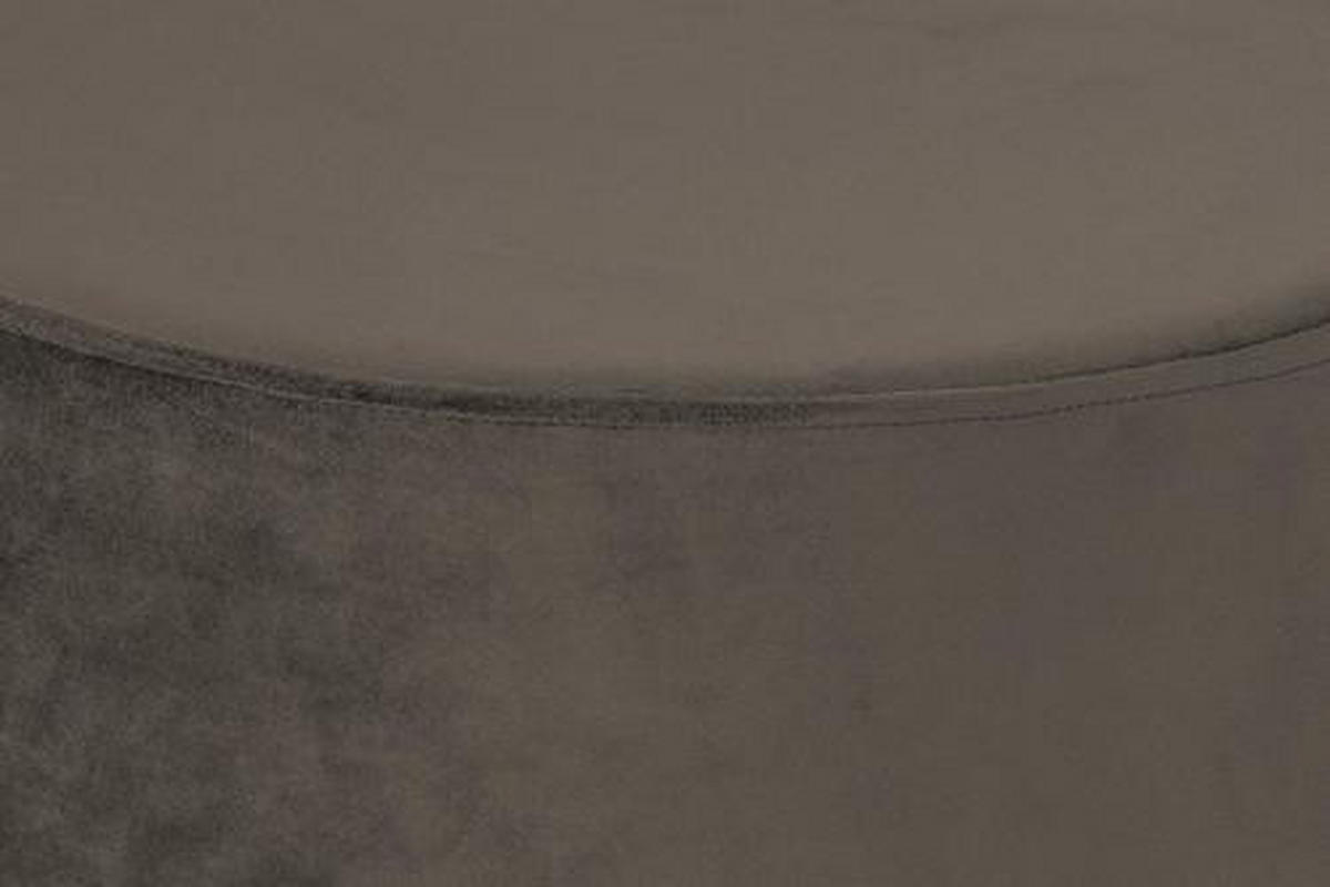 HOCKER Samt Kiefer Taupe  - Taupe/Goldfarben, Basics, Holz/Textil (35/42cm) - Kayoom