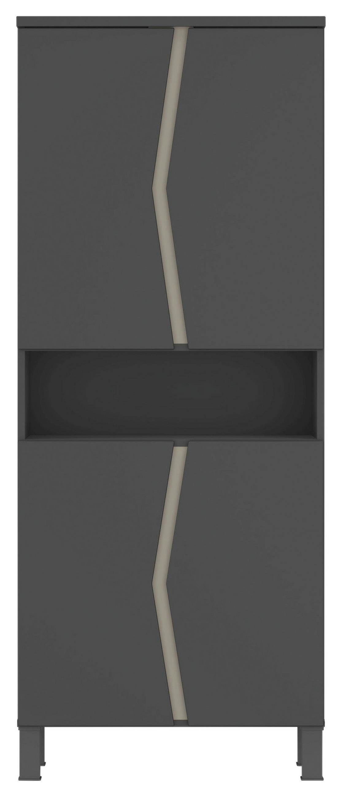 HOCHSCHRANK 68,6/170/35,3 cm  - Anthrazit/Weiß, MODERN, Keramik/Holzwerkstoff (68,6/170/35,3cm) - MID.YOU