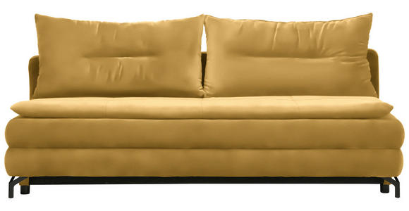 SCHLAFSOFA in Flachgewebe Gelb - Gelb/Schwarz, MODERN, Textil/Metall (208/73/92/102cm) - Novel
