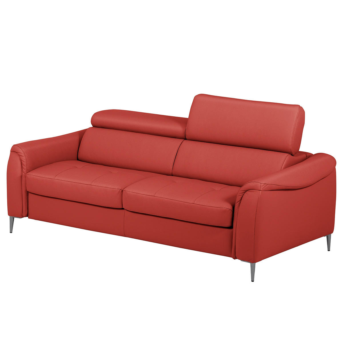 SCHLAFSOFA PAFOS Rot Echtleder Lederlook  - Rot/Schwarz, Design, Leder/Textil (203/77-98/103cm) - MID.YOU