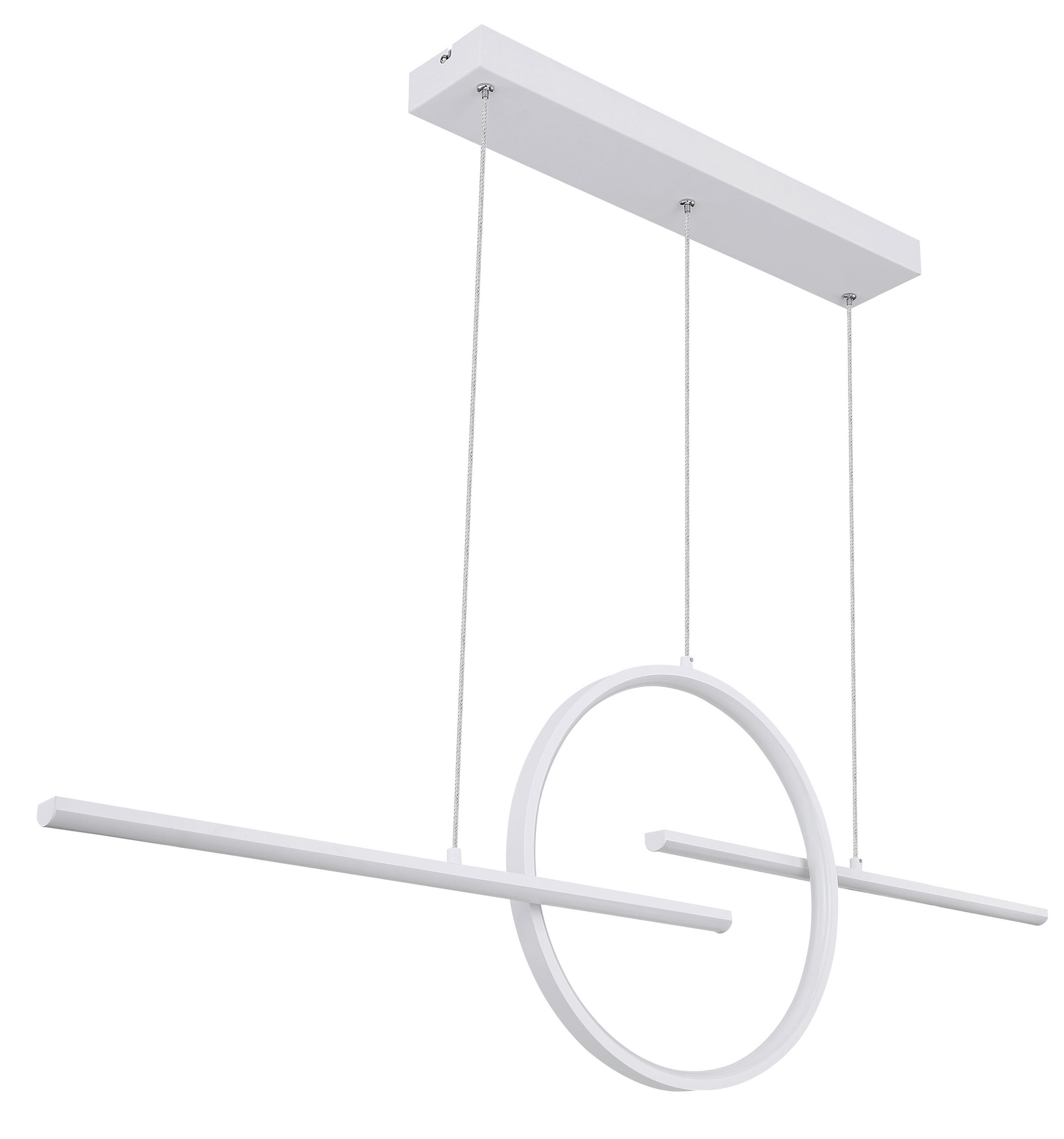 LED-HÄNGELEUCHTE 124/10,5/150 cm    - Weiss, Design, Kunststoff/Metall (124/10,5/150cm) - Globo
