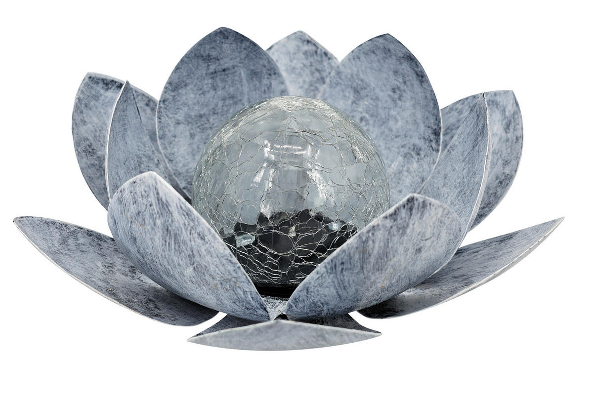 SOLARLEUCHTE Honolulu 25/10 cm  - Blau, Basics, Glas/Metall (25/10cm) - Ambia Garden