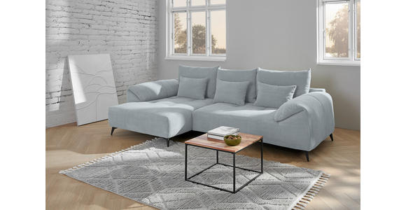 ECKSOFA Hellgrau Cord Zierkissen, Rückenkissen, Rücken echt  - Hellgrau/Schwarz, KONVENTIONELL, Textil/Metall (176/311cm) - Carryhome