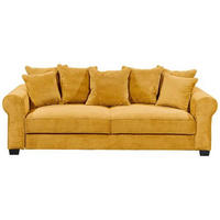 SCHLAFSOFA Cord Gelb  - Gelb/Schwarz, KONVENTIONELL, Kunststoff/Textil (247/95/125cm) - Hom`in