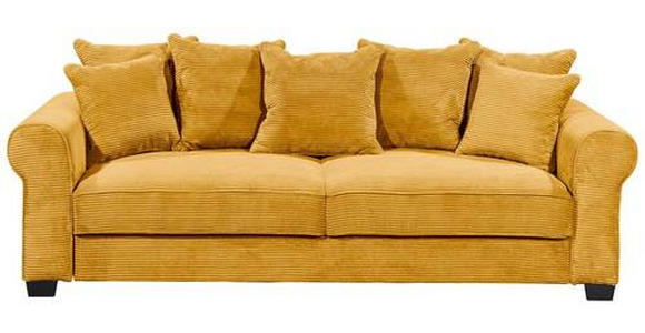 SCHLAFSOFA Cord Gelb  - Gelb/Schwarz, KONVENTIONELL, Kunststoff/Textil (247/95/125cm) - Hom`in