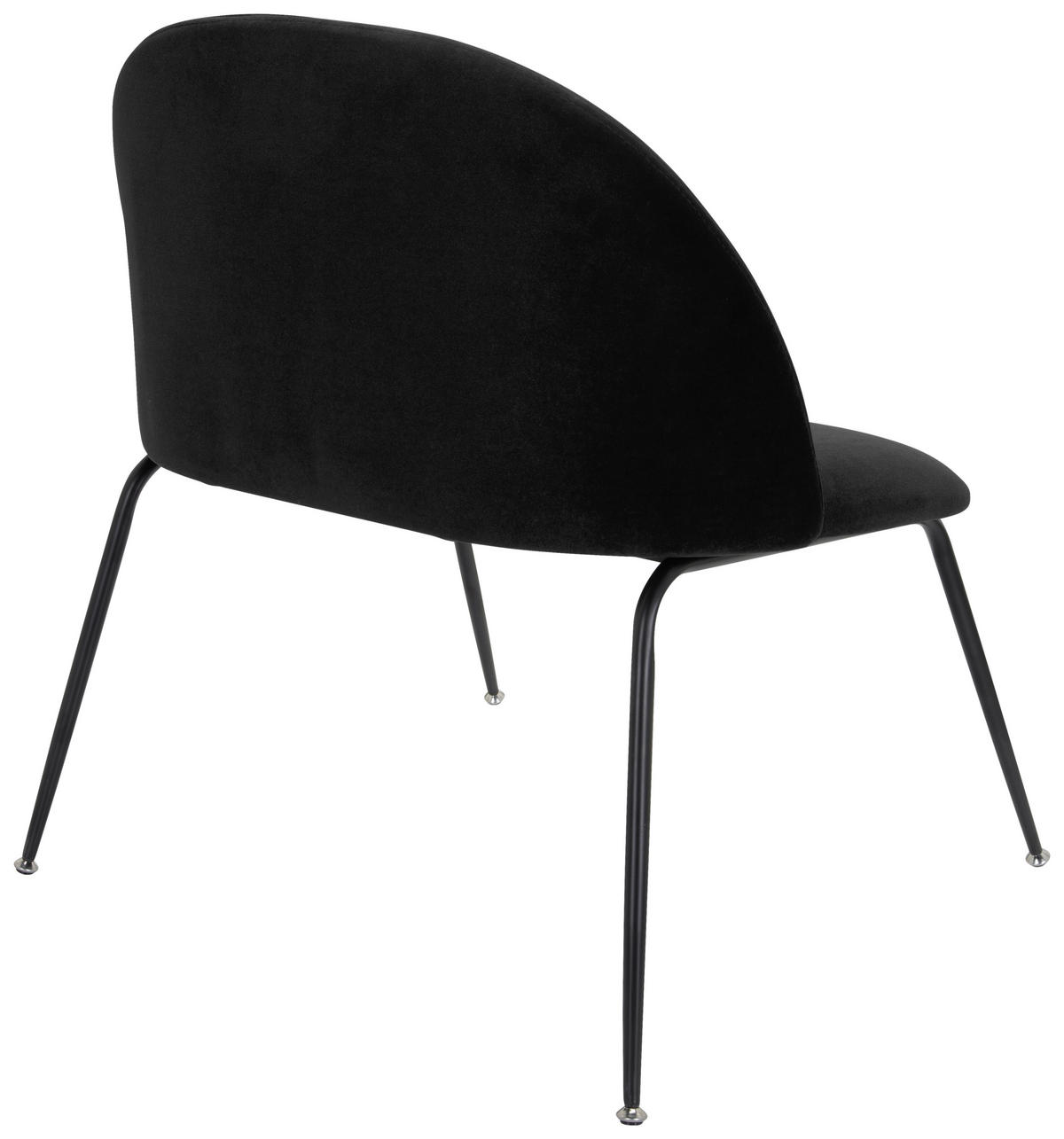 STUHL Samt Schwarz  - Schwarz, Basics, Textil/Metall (72/80/65cm) - MID.YOU