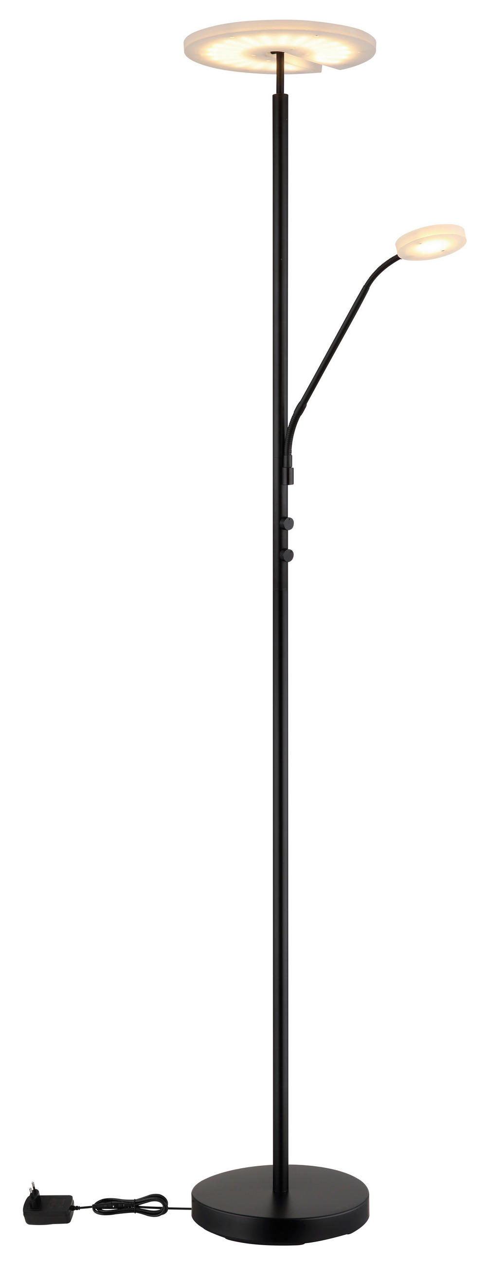 LED SVJETILJKA PODNA STANFORD  - prozirno/crna, Design, metal/plastika (30/180cm) - Globo