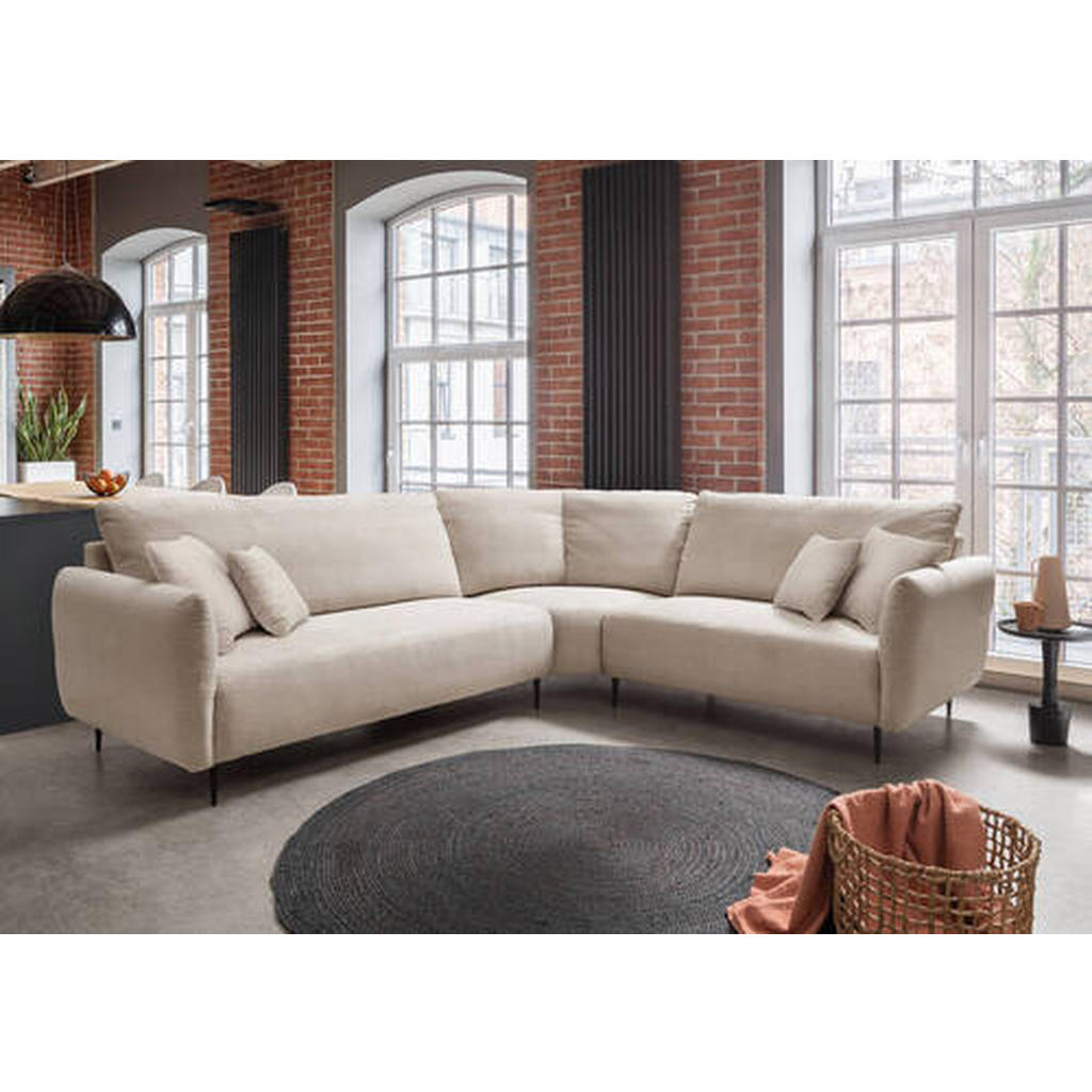 Thumbnail - Livetastic Ecksofa, Beige, Textil, 6-Sitzer, Füllung: Schaumstoff, L-Form, 294x256 cm, Made in Europe, Typenauswahl, sei...