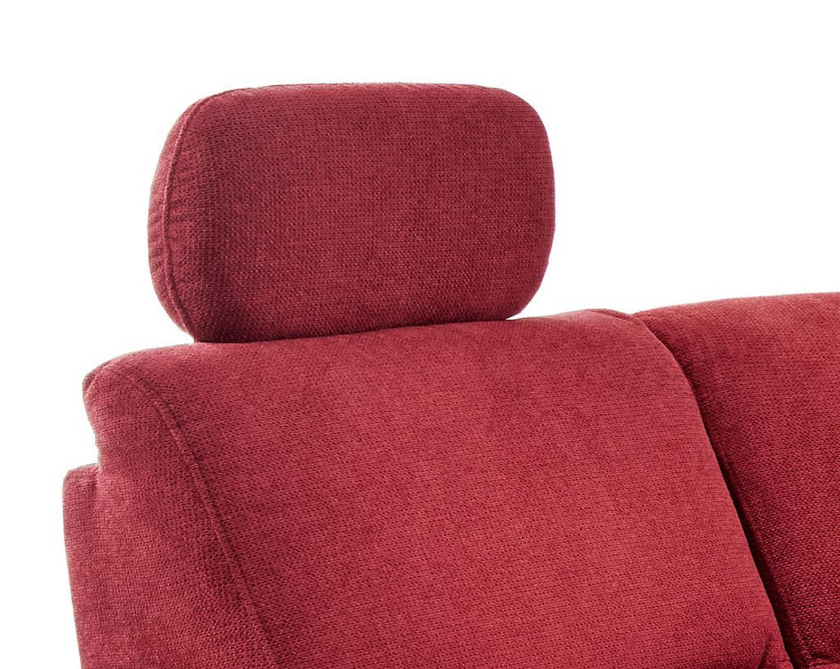 ECKSOFA in Struktur Rot  241/238 cm  - Wildeiche/Rot, KONVENTIONELL, Holz/Textil (241/238cm) - Livetastic