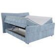 BOXSPRINGBETT 160/200 cm  in Hellblau  - Chromfarben/Hellblau, KONVENTIONELL, Textil/Metall (160/200cm) - Esposa