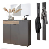 GARDEROBE 4-teilig  in 160/200/40 cm  - Eichefarben/Graphitfarben, Design, Holzwerkstoff (160/200/40cm) - Voleo