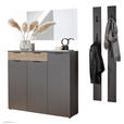 GARDEROBE 4-teilig  in 160/200/40 cm  - Eichefarben/Graphitfarben, Design, Holzwerkstoff (160/200/40cm) - Voleo
