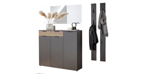 GARDEROBE 4-teilig  in 160/200/40 cm  - Eichefarben/Graphitfarben, Design, Holzwerkstoff (160/200/40cm) - Voleo