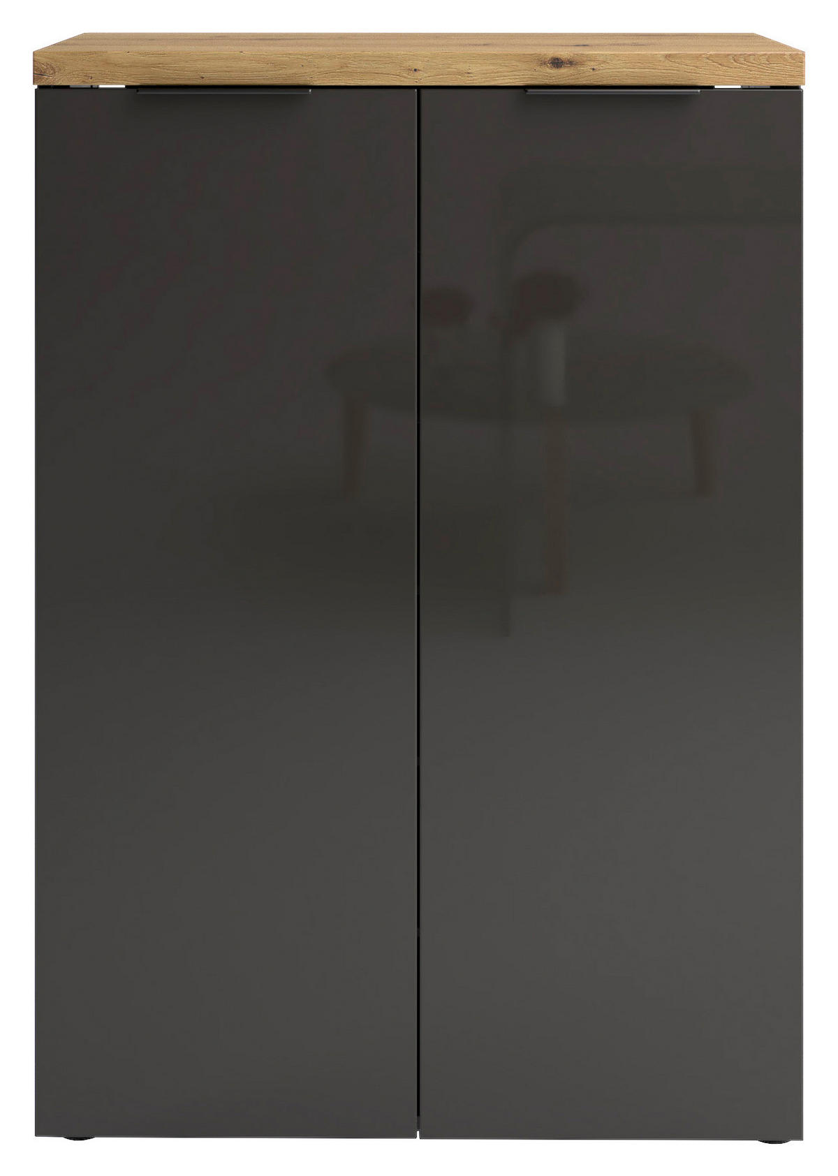 MEUBLE À CHAUSSURES  in 80/115/34 cm  - couleur d'aluminium/couleur de chêne, Design, métal/matière synthétique (80/115/34cm) - Xora