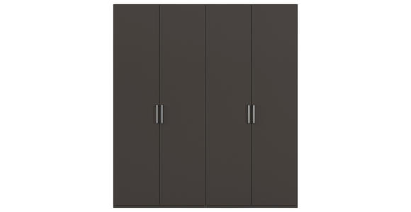 DREHTÜRENSCHRANK  in Graphitfarben  - Edelstahlfarben/Graphitfarben, Basics, Holzwerkstoff/Metall (201/235/61cm) - Novel