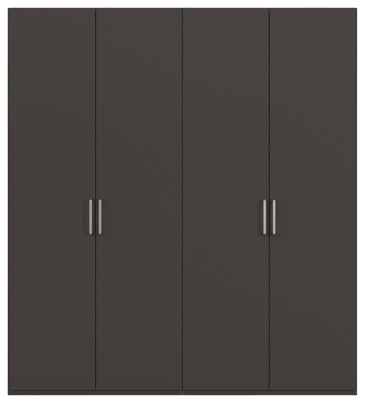 DREHTÜRENSCHRANK 201/223/61 cm,  in Graphitfarben, 4-türig  - Edelstahlfarben/Graphitfarben, Basics, Holzwerkstoff/Metall (201/223/61cm) - Novel