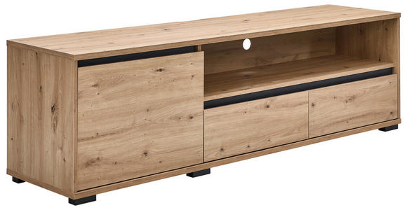 LOWBOARD  in 180/55/48 cm  - Eichefarben/Anthrazit, Design, Holzwerkstoff/Kunststoff (180/55/48cm) - Carryhome