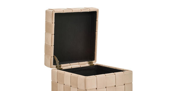 HOCKER in Textil, Holzwerkstoff Creme  - Creme/Schwarz, Trend, Holzwerkstoff/Textil (40/43/40cm) - Xora