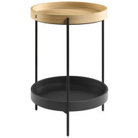 BEISTELLTISCH 43/43/59 cm Eiche, Wildeiche furniert Anthrazit, Schwarz, Eichefarben rund  - Eichefarben/Anthrazit, Design, Holz/Metall (43/43/59cm) - Musterring