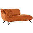 CHAISELONGUE TABALUGA Mikrofaser Cognac  - Cognac/Schwarz, Design, Textil/Metall (190/90/95cm) - Carryhome