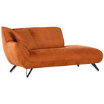 CHAISELONGUE in Mikrofaser Cognac  - Cognac/Schwarz, Design, Textil/Metall (190/90/95cm) - Carryhome