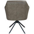 ARMLEHNSTUHL  Sitzfläche 360° drehbar, automatische Rückholfunktion  Echtleder  Braun  - Schwarz/Braun, Design, Leder/Metall (70/89/65,5cm) - Novel
