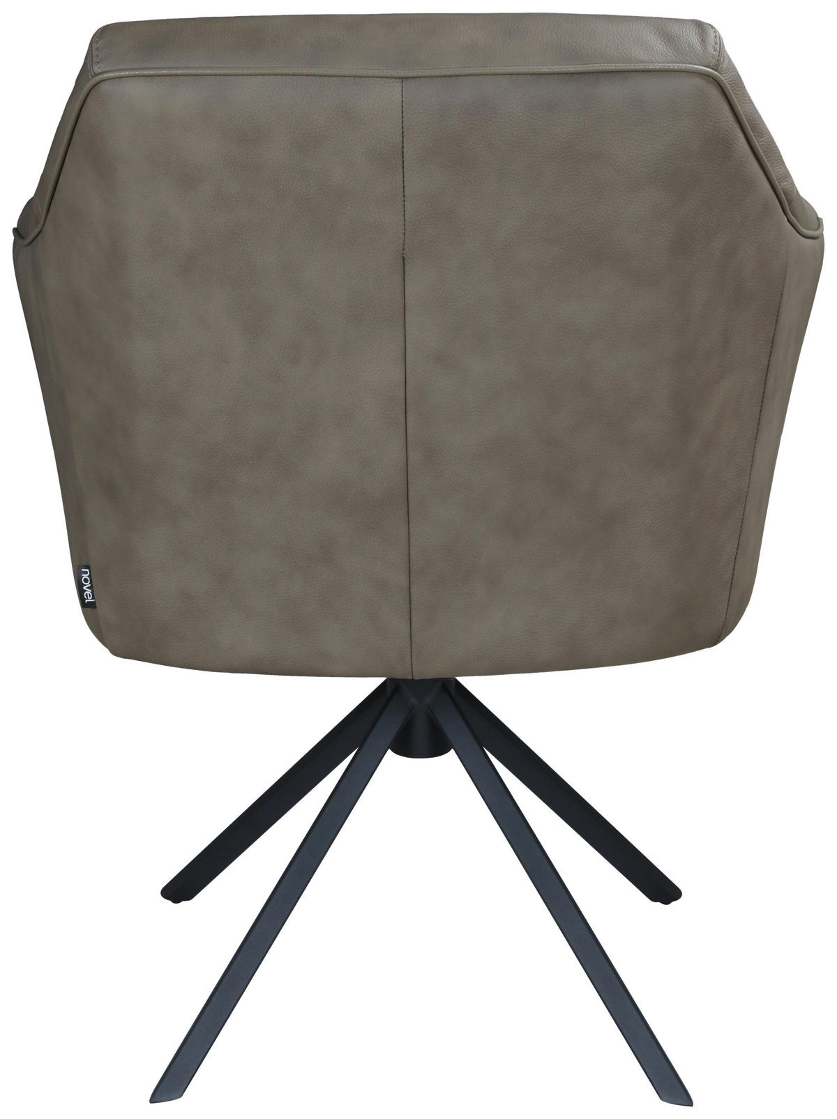 ARMLEHNSTUHL  Sitzfläche 360° drehbar, automatische Rückholfunktion  Echtleder  Braun  - Schwarz/Braun, Design, Leder/Metall (70/89/65,5cm) - Novel