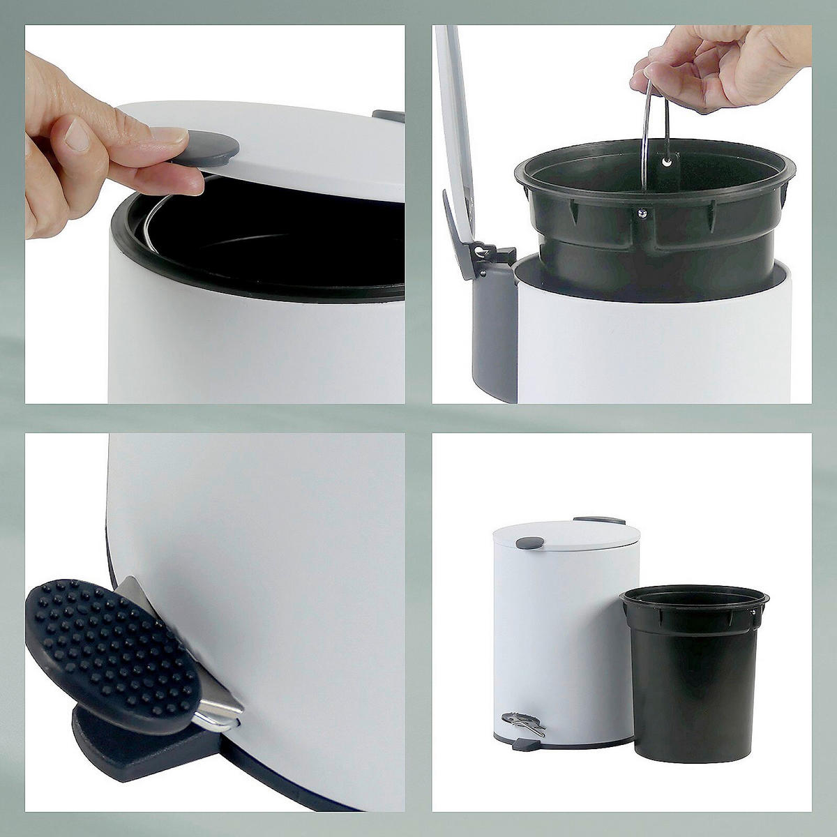 KOZMETICKÝ KÔŠ 3 l - čierna/biela, Basics, kov/plast (17,0/23,0cm) - Kela