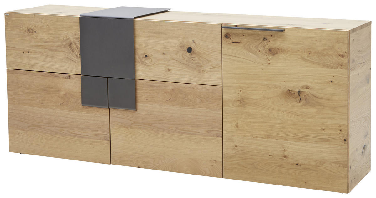 SIDEBOARD  in 192,2/82/48,2 cm  - Eichefarben/Anthrazit, Natur, Holz/Metall (192,2/82/48,2cm) - Voglauer