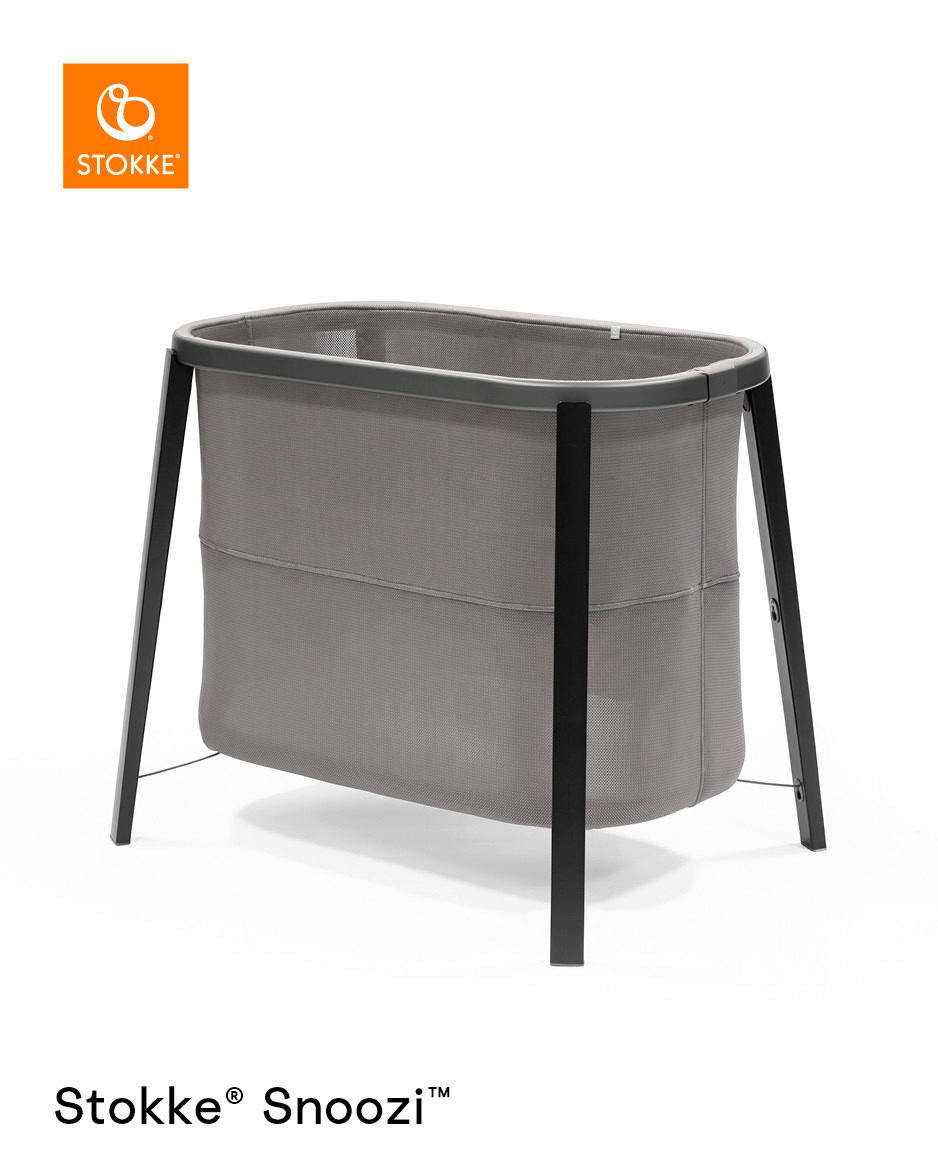 DODATNA POSTELJICA Snoozi bukev 59,7/76/87,1 cm siva, črna  - siva/črna, Basics, kovina/tekstil (59,7/76/87,1cm) - Stokke
