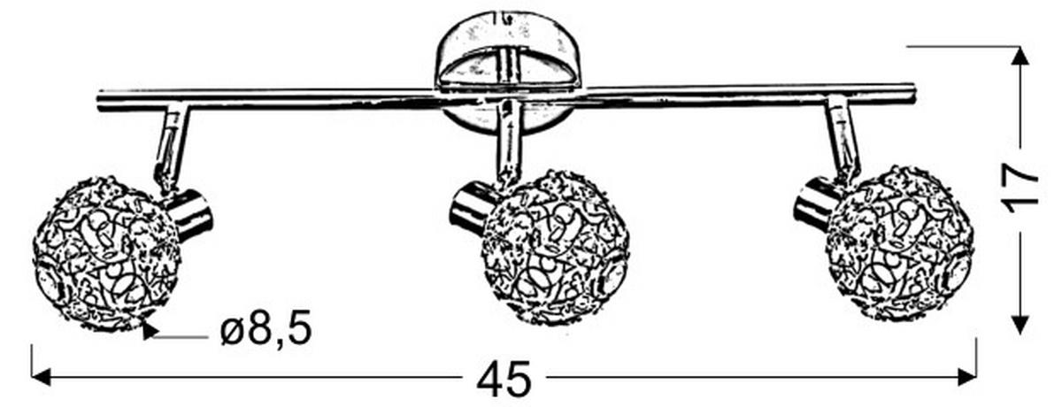 STRAHLER Collar 45/8.5/17 cm   - Chromfarben/Transparent, KONVENTIONELL, Glas/Metall (45/8.5/17cm)