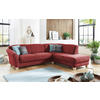 ECKSOFA Rot Flachgewebe  - Rot/Naturfarben, KONVENTIONELL, Holz/Textil (257/212cm) - Sit & More