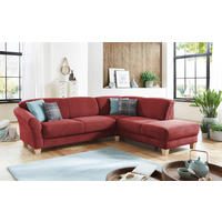 ECKSOFA Rot Flachgewebe  - Rot/Naturfarben, KONVENTIONELL, Holz/Textil (257/212cm) - Sit & More